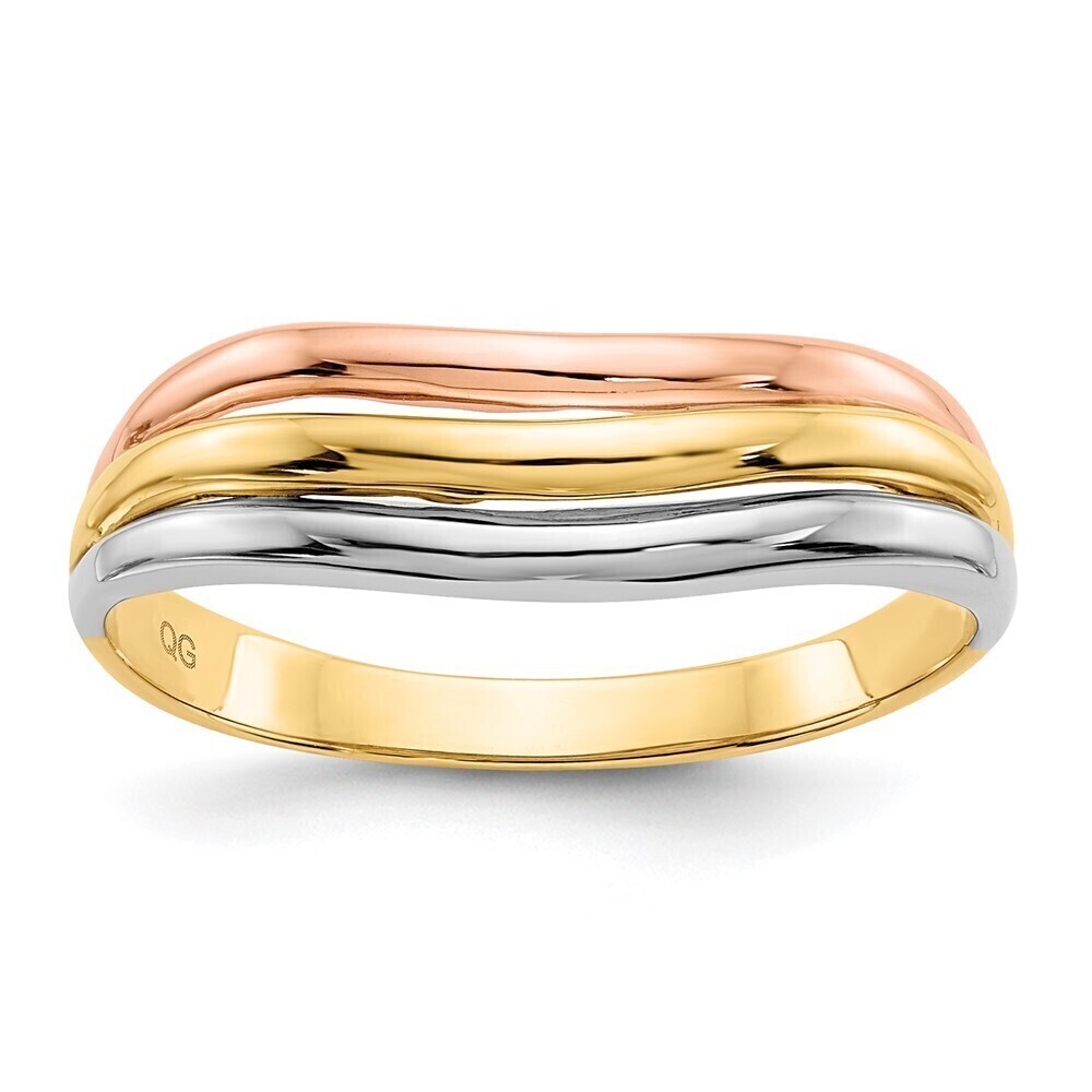 Kazi Luxury 14K Tri-Color Open Fancy Ring